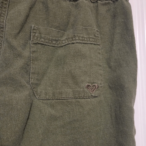 2016 ROXY Linen Blend Low Rise Flare Leg Tie Waist Pant Medium - Picture 3 of 5